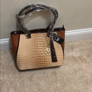 Animal print satchel